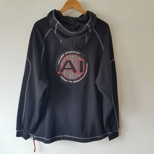 Vtg Reebok I3 Allen Iverson Limited Edition Black Fleece Hooded Sweater Size XL